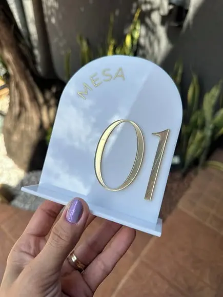 Display Identificação de Mesa - Acrílico 10,5x12,7 Casamento