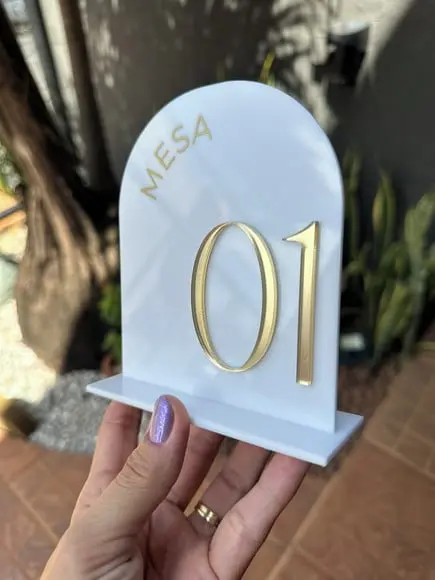 Display Identificação de Mesa - Acrílico 10,5x12,7 Casamento