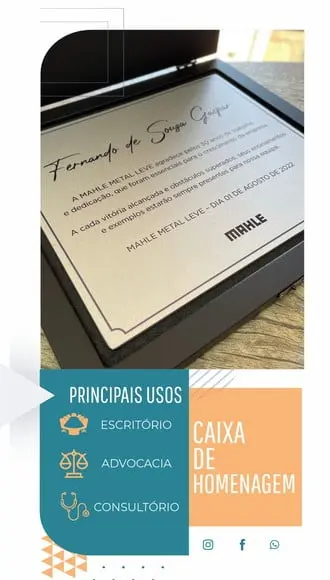 Estojo de Homenagem mdf + mdf - 32x27cm