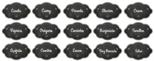Kit de 15 Etiquetas de Tempero