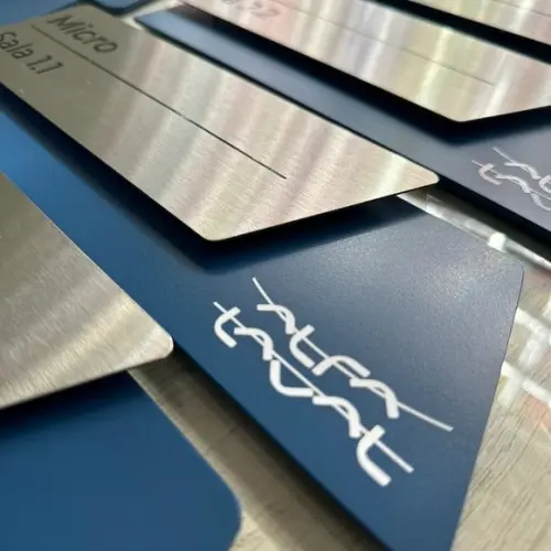Kit 10 Placas de Identificação de Sala - Modelo Onix Inox