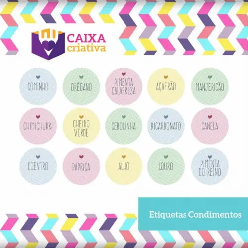 Kit de identificação de condimentos - coloridas