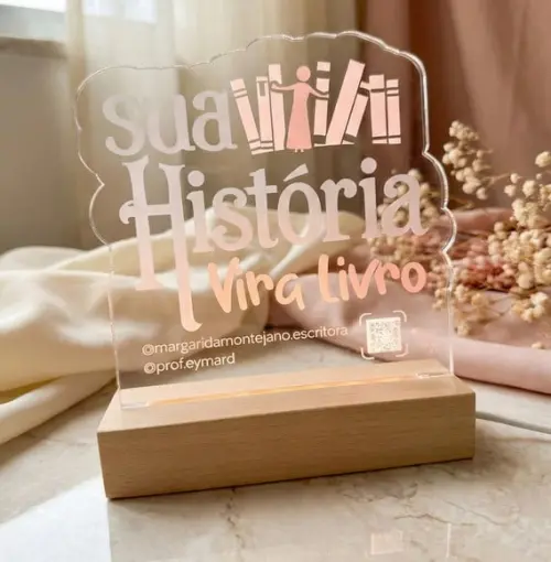 Luminária com Logotipo Personalizada - Base Led sem Fio