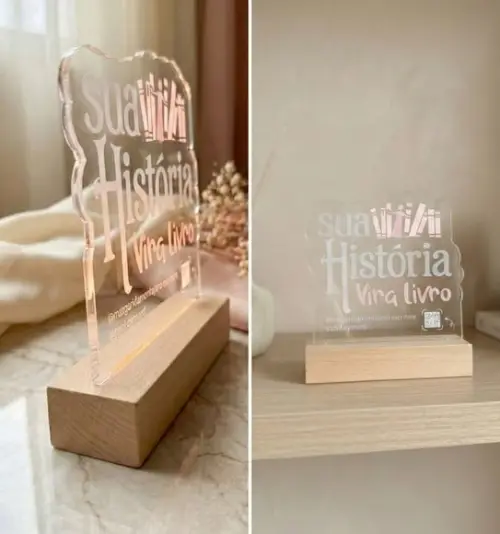 Luminária com Logotipo Personalizada - Base Led sem Fio