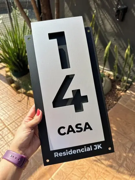 Número para Casa Acm com Acm - 2 Dígitos 20x40