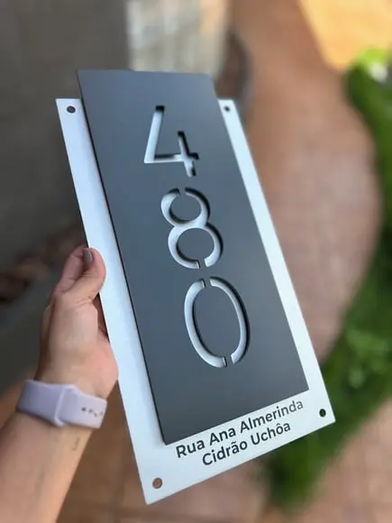 Número para Casa Acm com Acm - 3 Dígitos 20x40