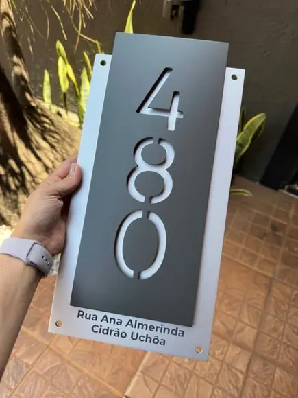 Número para Casa Acm com Acm - 3 Dígitos 20x40