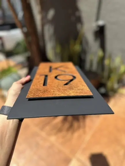 Número para Casa Acm com Acm Corten - 3 Dígitos 20x40