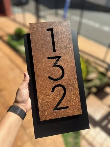 Número para Casa Acm com Acm Corten - 3 Dígitos 20x40