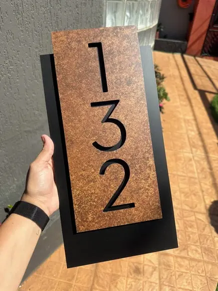 Número para Casa Acm com Acm Corten - 3 Dígitos 20x40