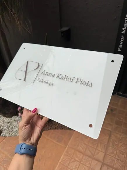 Placa Comércio Acrilico - Efeito Cristal 40x24 Impressão Uv