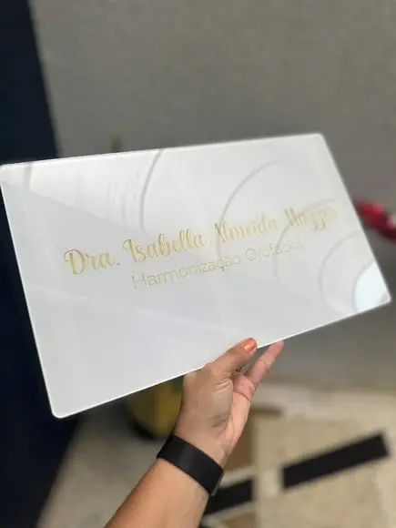 Placa Comércio Acrilico - Efeito Cristal 40x24 Impressão Uv