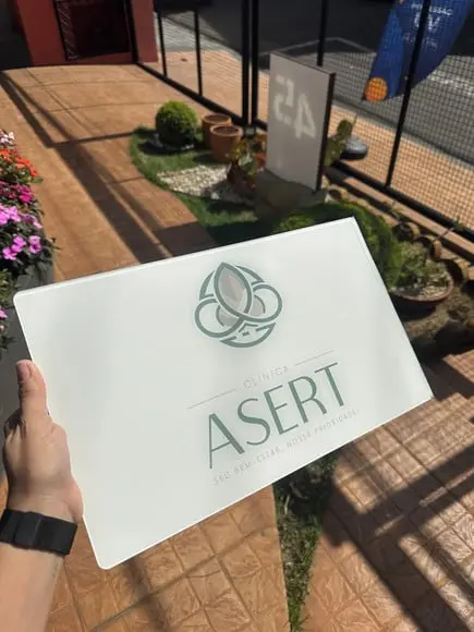 Placa Comércio Acrilico - Efeito Cristal 40x24 Impressão Uv