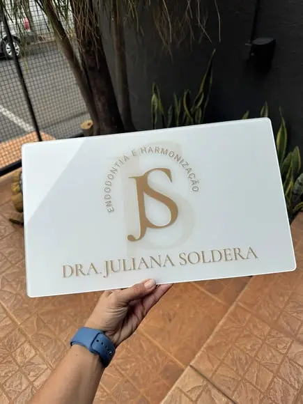 Placa Comércio Acrilico - Efeito Cristal 40x24 Impressão Uv