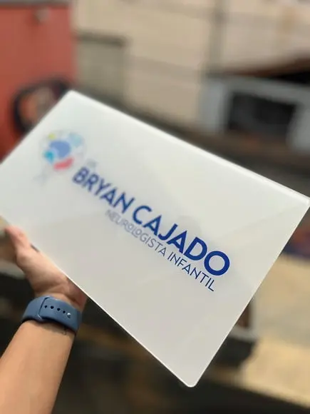 Placa Comércio Acrilico - Efeito Cristal 40x24 Impressão Uv