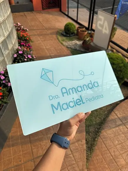 Placa Comércio Acrilico - Efeito Cristal 40x24 Impressão Uv