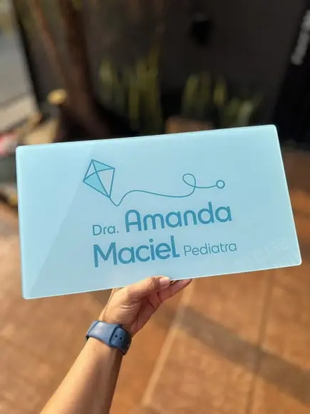 Placa Comércio Acrilico - Efeito Cristal 40x24 Impressão Uv