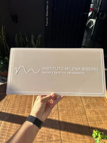 Placa Comércio Acrilico Adesivo Frontal 40x20 Impressão Uv