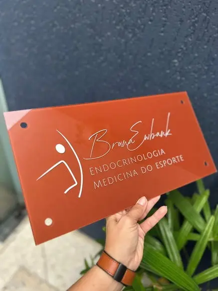 Placa Comércio Acrilico Adesivo Frontal 40x20 Impressão Uv