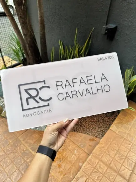 Placa Comércio Acrilico Adesivo Frontal 40x20 Impressão Uv