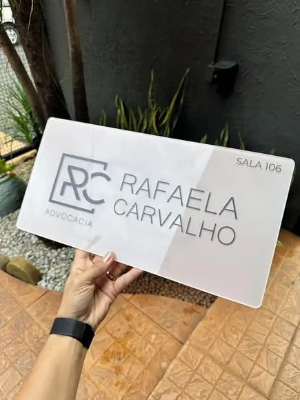 Placa Comércio Acrilico Adesivo Frontal 40x20 Impressão Uv