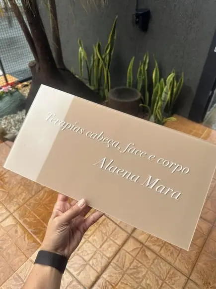 Placa Comércio Acrilico Adesivo Frontal 40x20 Impressão Uv