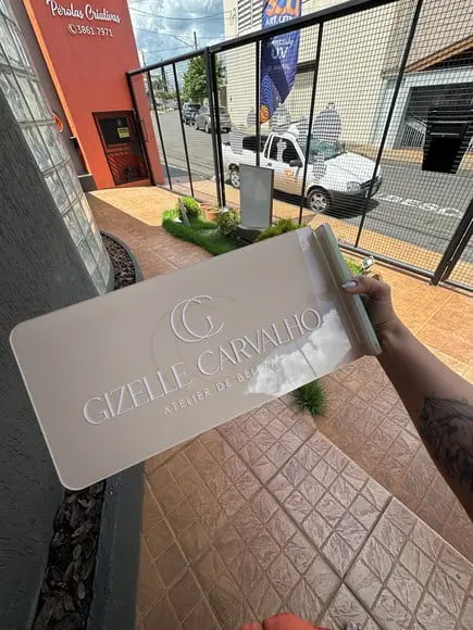 Placa Comércio Acrilico Adesivo Frontal 40x24 Impressão Uv