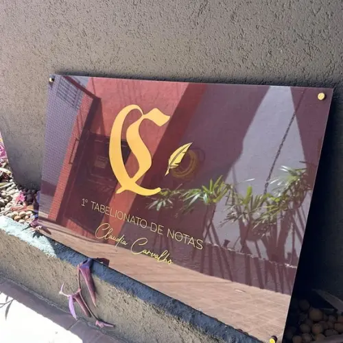 Placa de Comércio - Acrílico + Vinil 80x50cm