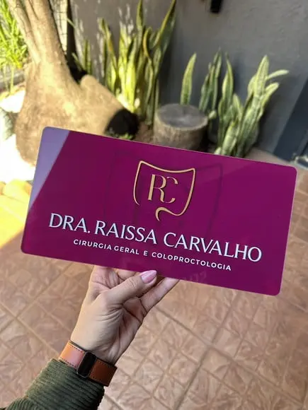 Placa de Comércio Acrílico - Aplicação Adesivo Frontal 30x15