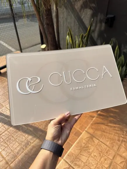 Placa de Comércio Acrílico - Aplicação Adesivo Frontal 40x24
