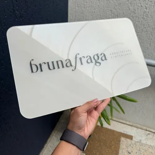 Placa de Comércio Acrílico - Aplicação Adesivo Frontal 40x24