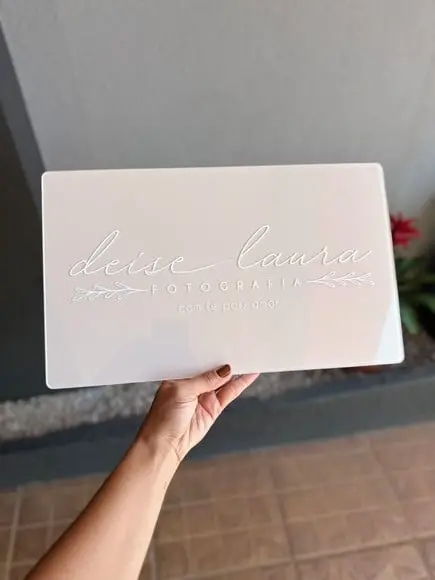 Placa de Comércio Acrílico - Aplicação Adesivo Frontal 40x24