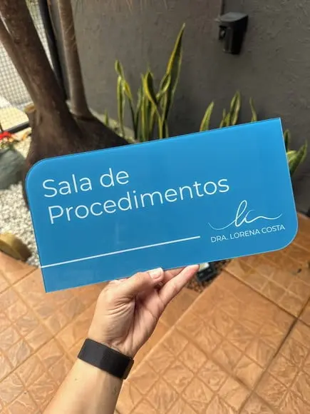 Placa de Comércio Acrílico - Efeito Cristal 30x15