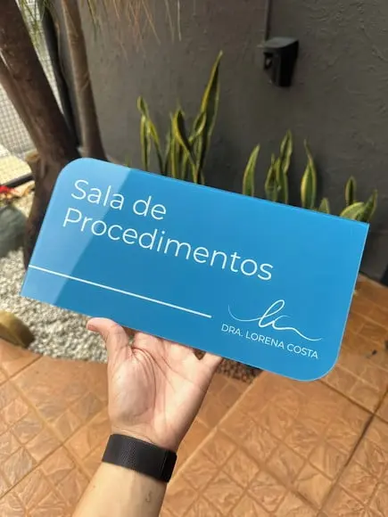 Placa de Comércio Acrílico - Efeito Cristal 30x15