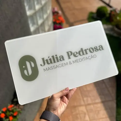 Placa de Comércio Acrilico - Efeito Cristal 40x24