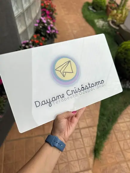 Placa de Comércio Acrilico - Efeito Cristal 40x24