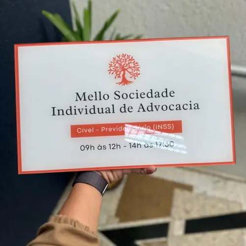 Placa de Comércio Acrilico - Efeito Cristal 40x24