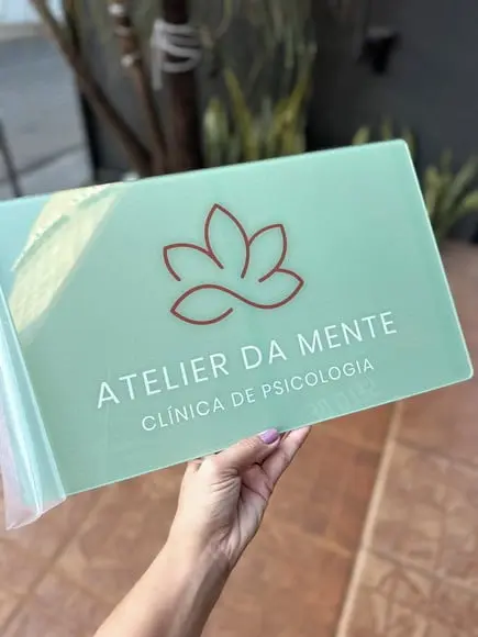 Placa de Comércio Acrilico - Efeito Cristal 40x24