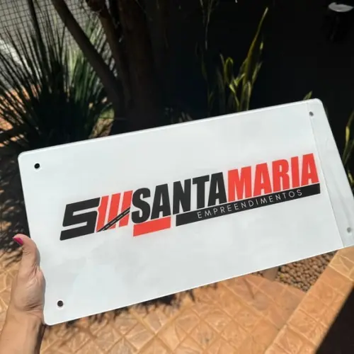 Placa de Comércio Acrilico - Efeito Cristal 40x24