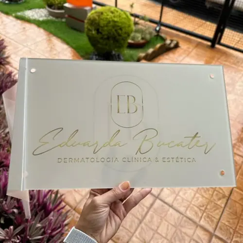 Placa de Comércio Acrilico - Efeito Cristal 40x24
