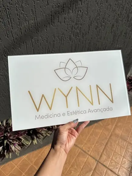 Placa de Comércio Acrilico - Efeito Cristal 40x24