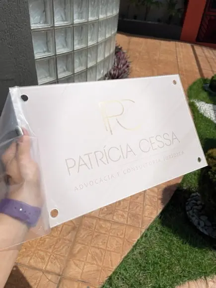 Placa de Comércio Acrilico - Efeito Cristal 40x24