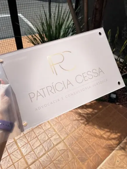 Placa de Comércio Acrilico - Efeito Cristal 40x24