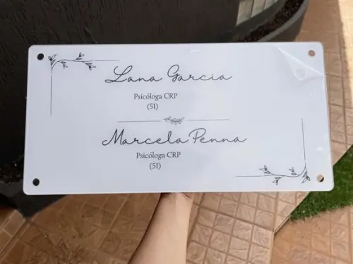 Placa de Comércio em Acrílico - Frente 50x25