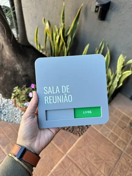 Placa de Id. de Sala - Reunião Flag Livre Ocupado 16x16
