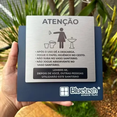 Placa de Identificação Banheiro - Ágata Inox