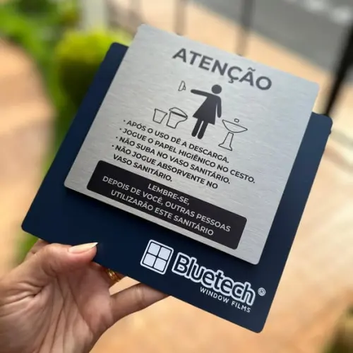 Placa de Identificação Banheiro - Ágata Inox