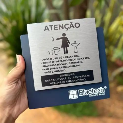 Placa de Identificação Banheiro - Ágata Inox