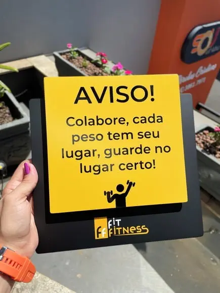 Placa de Identificação de Academia - Modelo Ágata