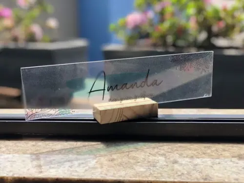 Placa de Identificação de Mesa - Acrílico 26x6,5